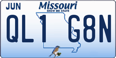 MO license plate QL1G8N
