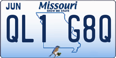 MO license plate QL1G8Q