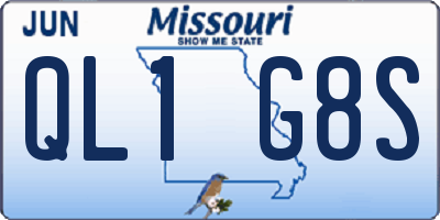 MO license plate QL1G8S
