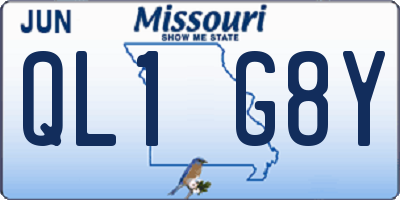 MO license plate QL1G8Y