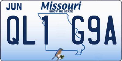 MO license plate QL1G9A