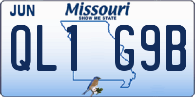 MO license plate QL1G9B