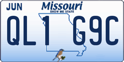 MO license plate QL1G9C