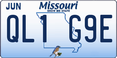 MO license plate QL1G9E