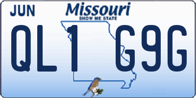 MO license plate QL1G9G