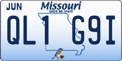 MO license plate QL1G9I