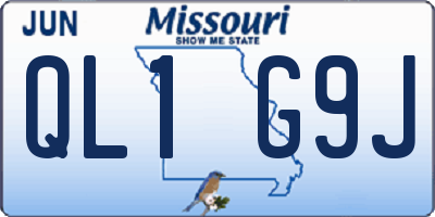 MO license plate QL1G9J