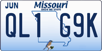 MO license plate QL1G9K