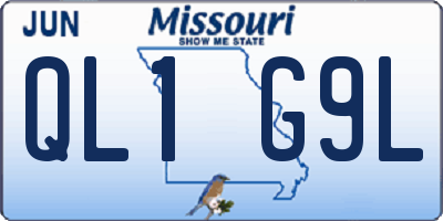 MO license plate QL1G9L