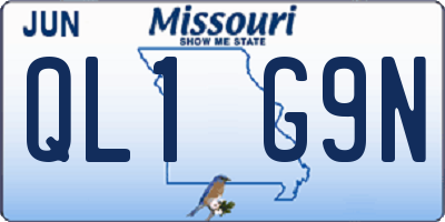 MO license plate QL1G9N