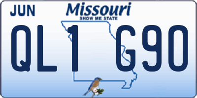 MO license plate QL1G9O