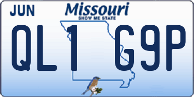 MO license plate QL1G9P