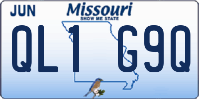 MO license plate QL1G9Q