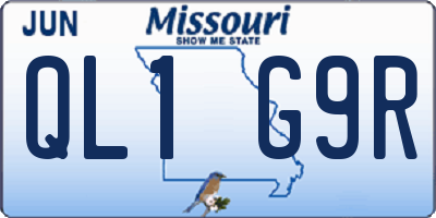 MO license plate QL1G9R