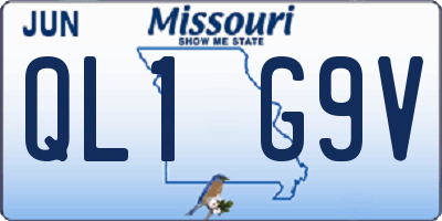 MO license plate QL1G9V