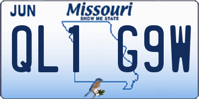 MO license plate QL1G9W