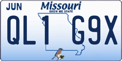 MO license plate QL1G9X