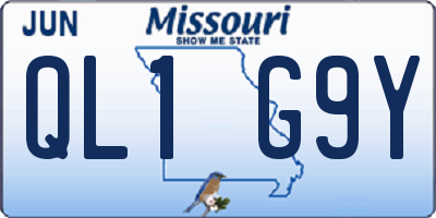 MO license plate QL1G9Y
