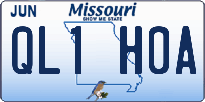 MO license plate QL1H0A