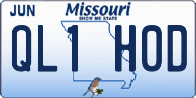 MO license plate QL1H0D