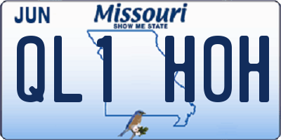 MO license plate QL1H0H