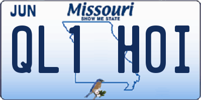 MO license plate QL1H0I