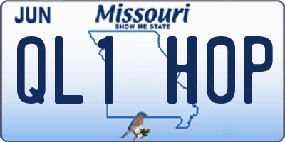 MO license plate QL1H0P