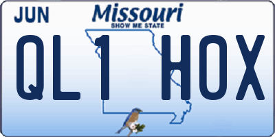 MO license plate QL1H0X