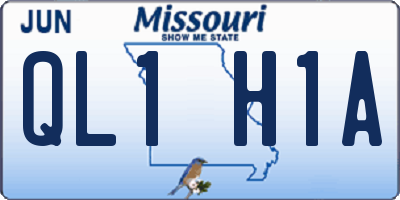 MO license plate QL1H1A