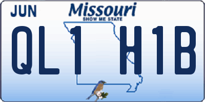 MO license plate QL1H1B