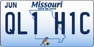 MO license plate QL1H1C