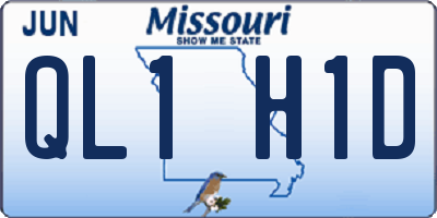 MO license plate QL1H1D