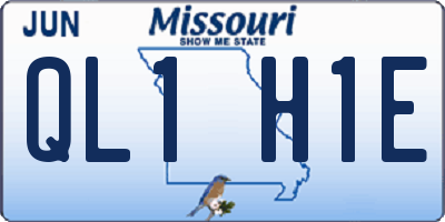 MO license plate QL1H1E