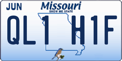 MO license plate QL1H1F