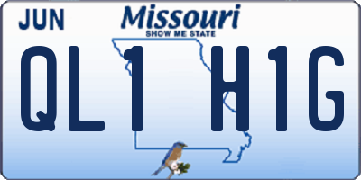 MO license plate QL1H1G