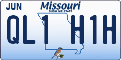 MO license plate QL1H1H