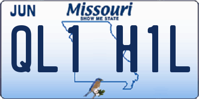 MO license plate QL1H1L
