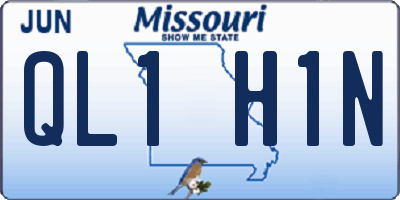MO license plate QL1H1N