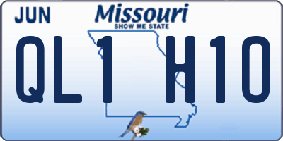 MO license plate QL1H1O