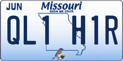 MO license plate QL1H1R