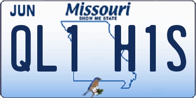 MO license plate QL1H1S