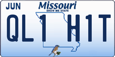 MO license plate QL1H1T