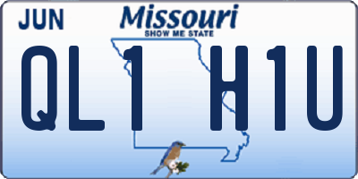 MO license plate QL1H1U