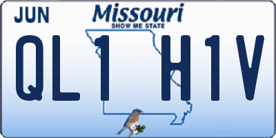 MO license plate QL1H1V