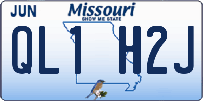 MO license plate QL1H2J
