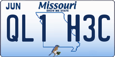 MO license plate QL1H3C