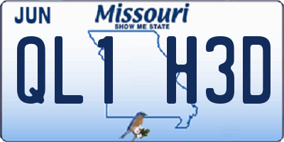 MO license plate QL1H3D