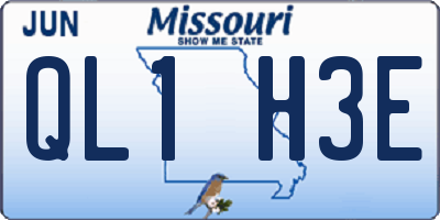 MO license plate QL1H3E