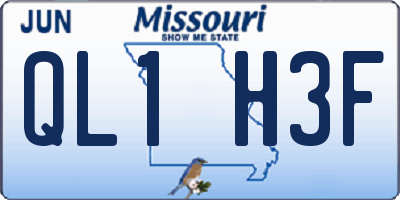 MO license plate QL1H3F