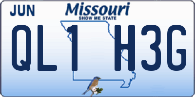 MO license plate QL1H3G